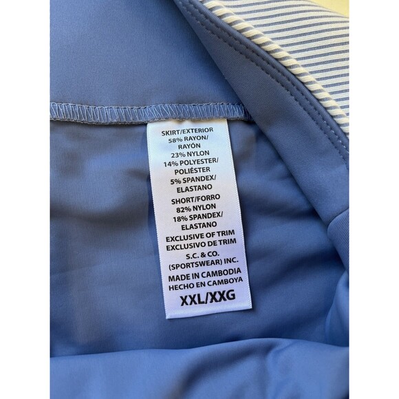 S.C.& CO Womens Skort Blue/white pinstripe. Sz XXL. Golf ,Tennis, Tummy Control - Picture 5 of 7